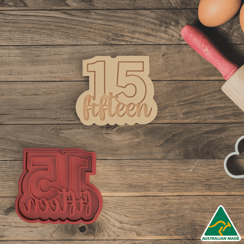15 Fifteen Cookie Cutter and Embosser Stamp