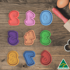 0-8 Basic Number Set Cookie Cutter/Embosser Stamps