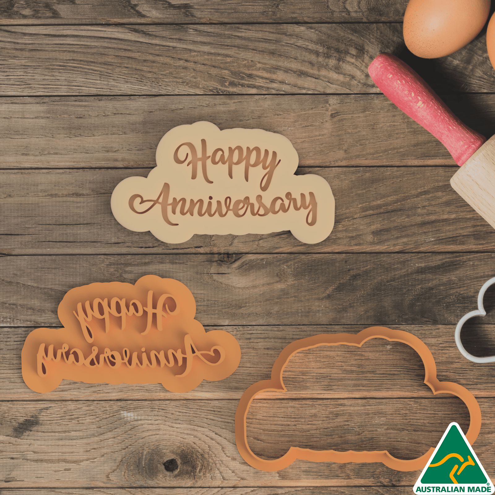 Happy Anniversary Cookie Cutter and Embosser Stamp