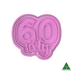 Number 60 Cookie Cutter and Embosser Stamp