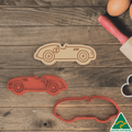 Vintage Race Car Cookie Cutter and Embosser Stamp
