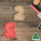 Basic Number 2 Cookie Cutter and Embosser Stamp