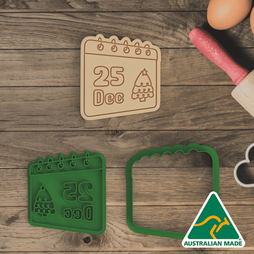 25 Dec Calendar Cookie Cutter and Embosser Stamp
