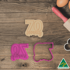 70 Seventy - Cookie Cutter and Embosser Stamp