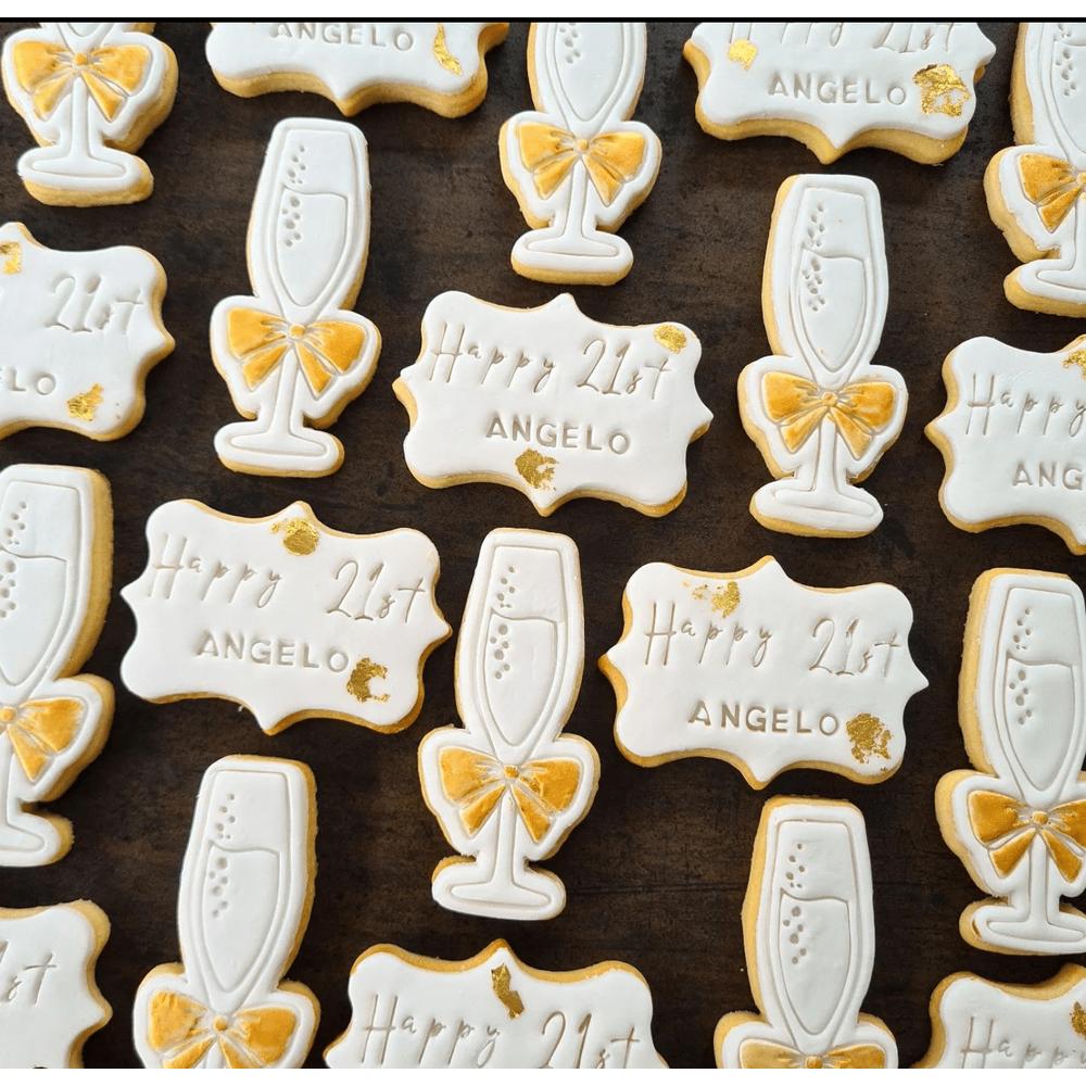 Adult Champagne Glass Cookie Cutter and Embosser Stamp