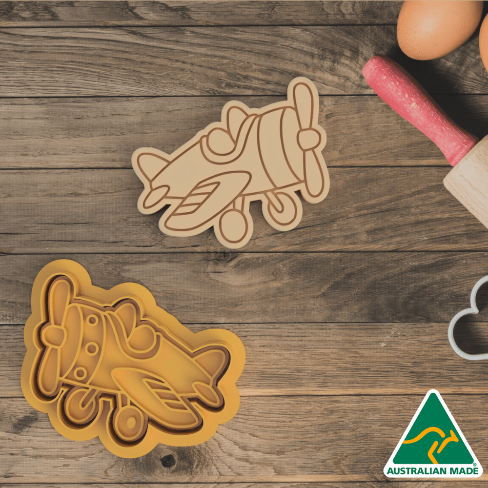Toy Airplane Cookie Cutter and Embosser Stamp