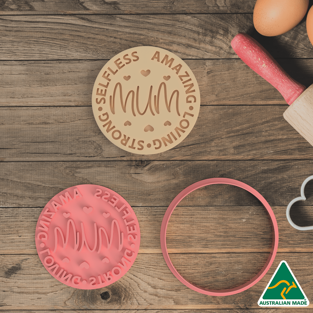 Amazing Mum Cookie Cutter/Fondant Embosser Stamp
