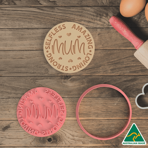 Amazing Mum Cookie Cutter/Fondant Embosser Stamp