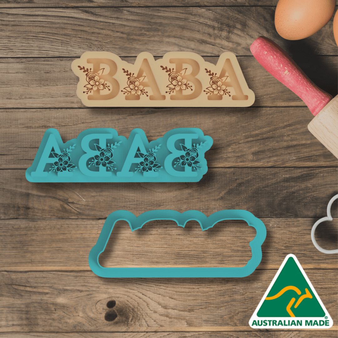 BABA 1 Cookie Cutter and Embosser Stamp