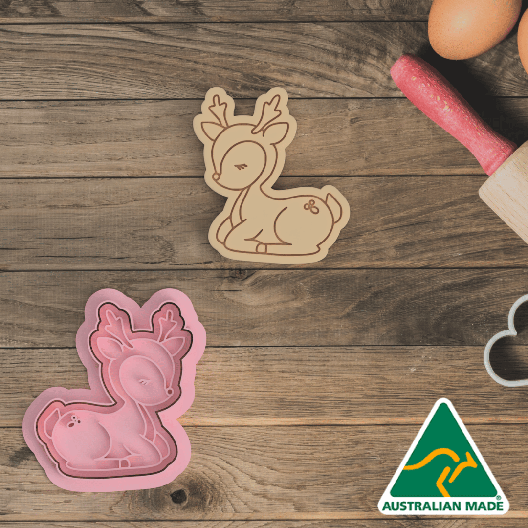 Baby Reindeer Cookie Cutter and Embosser Stamp