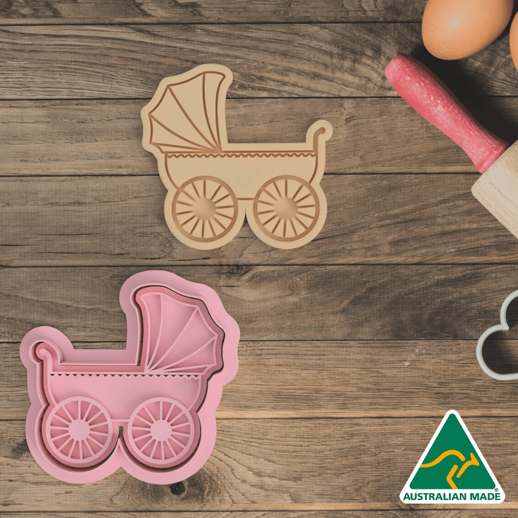 Baby Stroller Cookie Cutter and Embosser Stamp