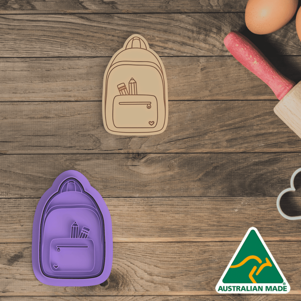 School Backpack Cookie Cutter and Embosser Stamp