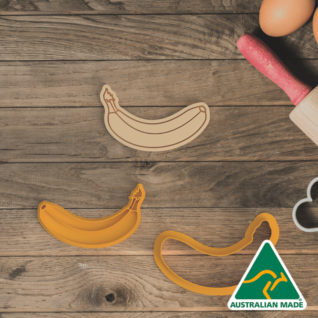 Banana Cookie Cutter and Embosser Stamp