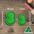 Basic Number 3 Cookie Cutter and Embosser Stamp