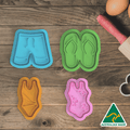 Beach Set Cookie Cutter and Embosser Stamp