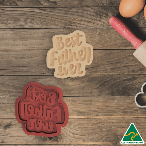 Best Father Ever Cookie Cutter and Embosser Stamp