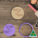 Best Mum Cookie Cutter and Embosser Stamp