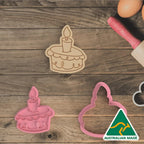 Birthday Set of 3 Cookie Cutter and Embosser Stamp