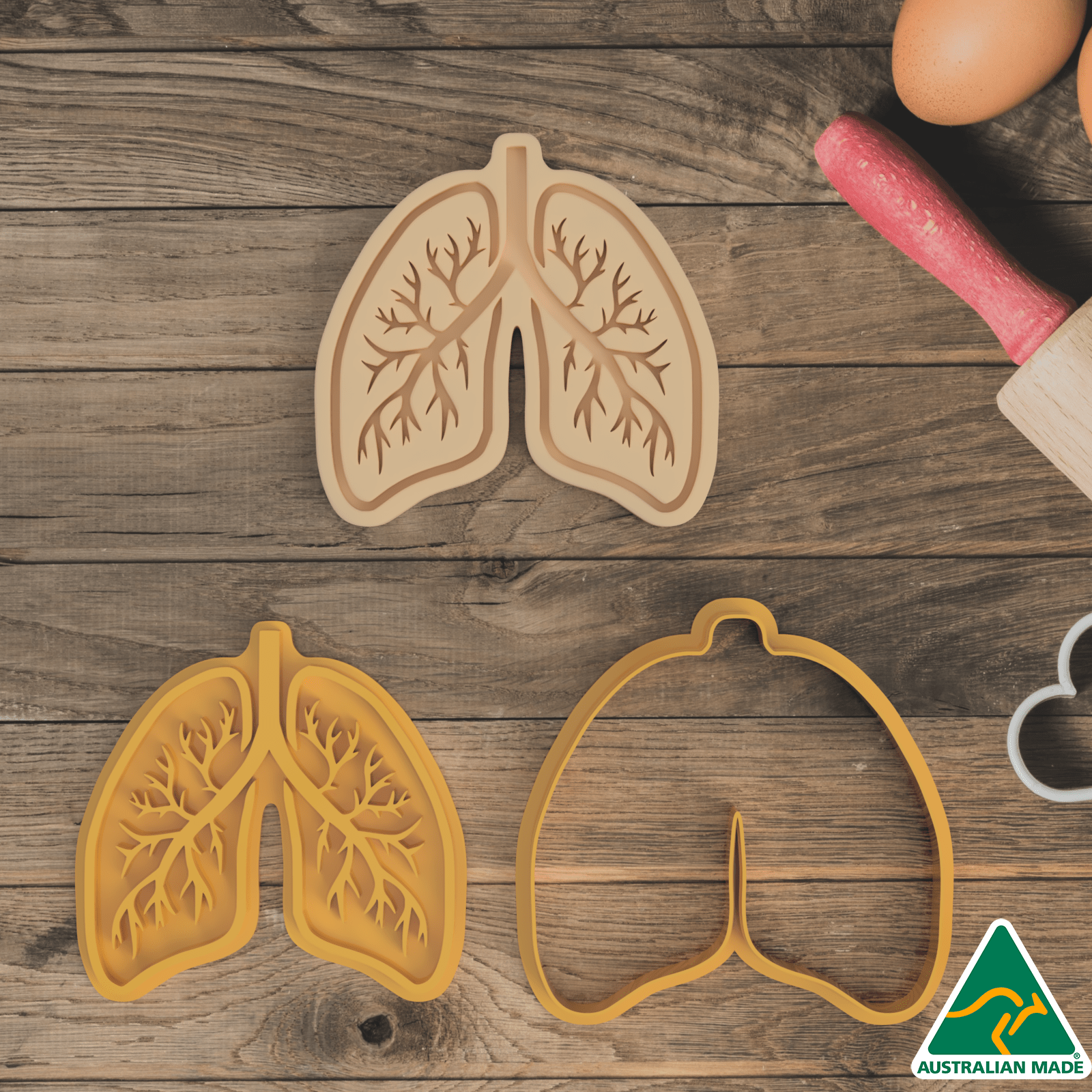 Body Organs Set Cookie Cutter and Embosser Stamp