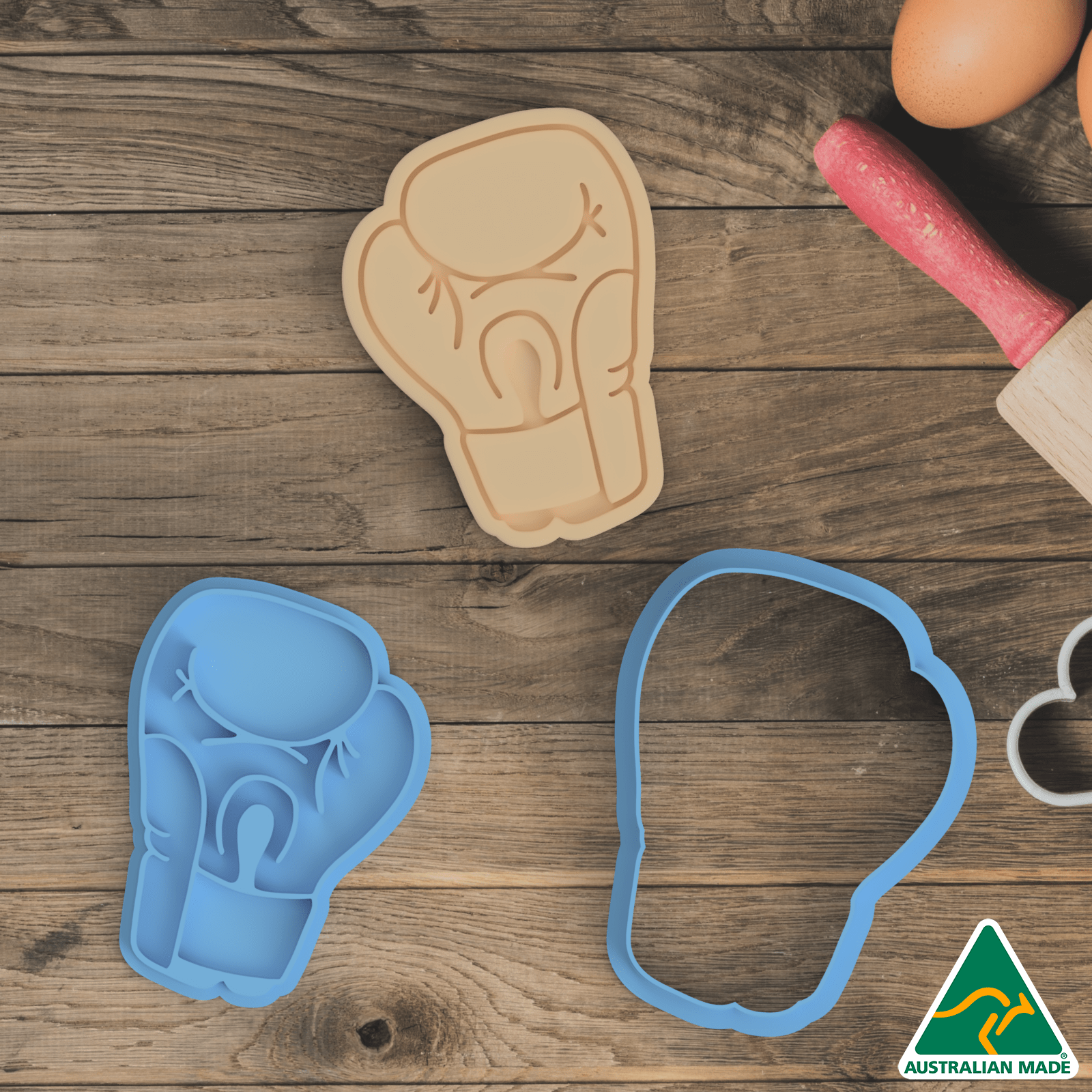 Boxing Gloves Set - Cookie Cutter and Embosser Stamp