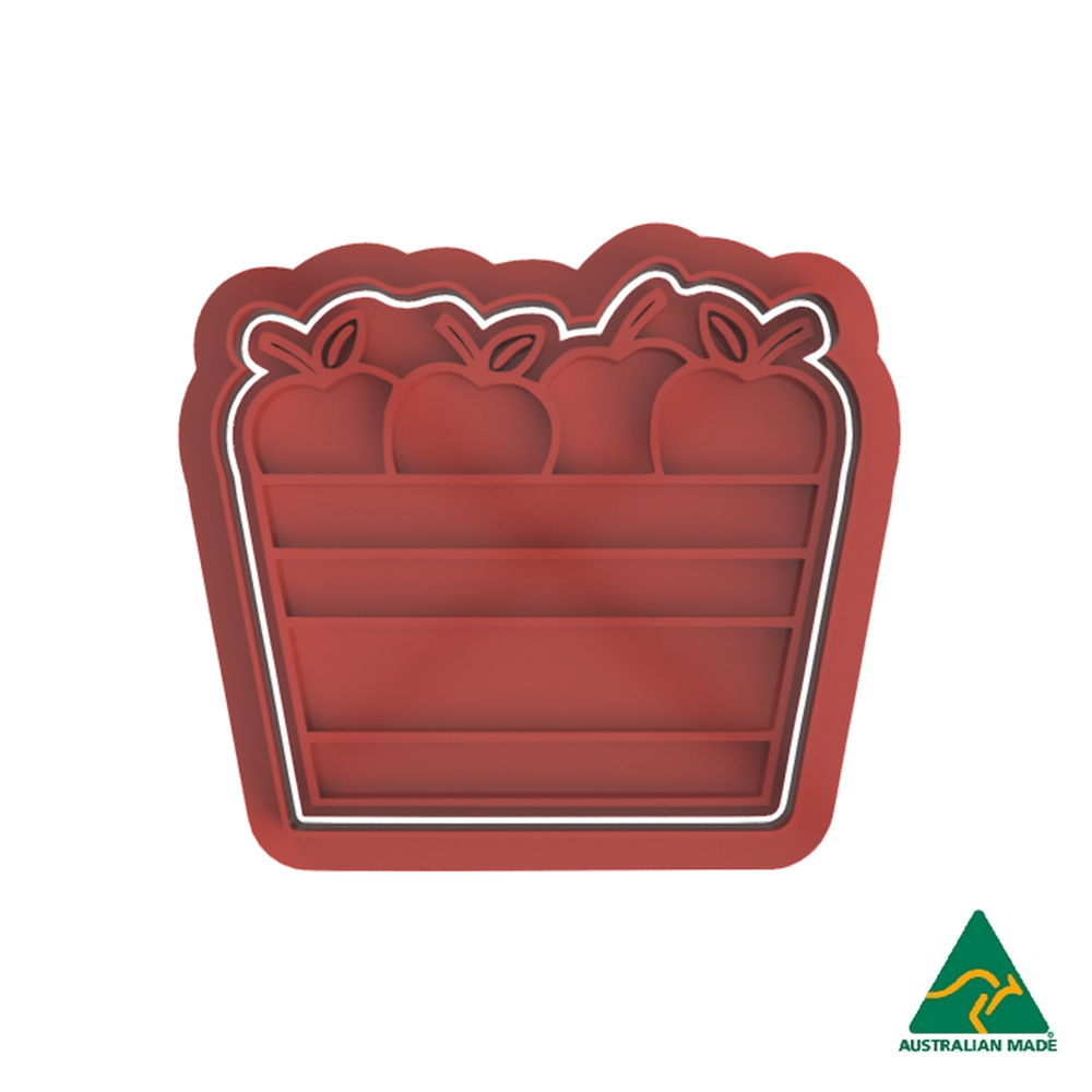 Bucket Full of Apples Cookie Cutter and Embosser Stamp