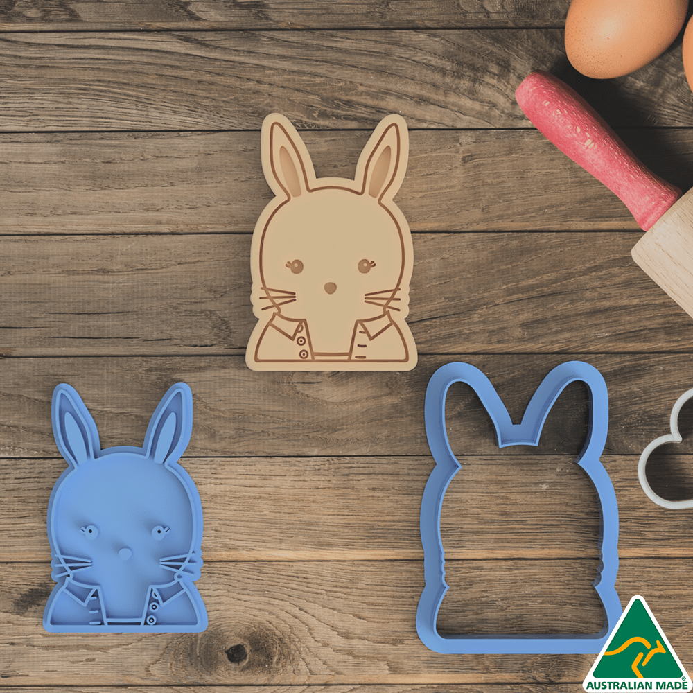 Bunny in a Shirt Cookie Cutter and Embosser Stamp