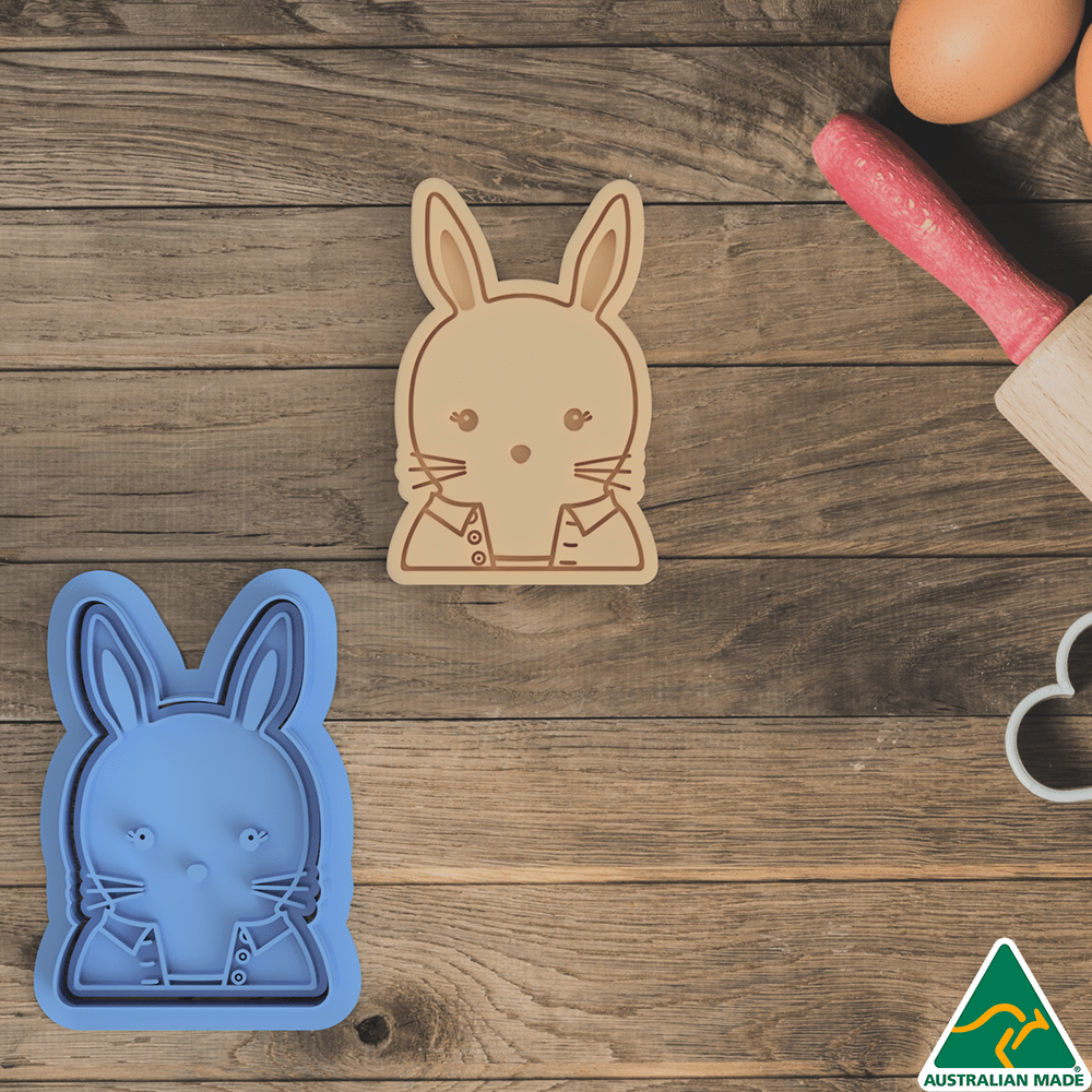 Bunny in a Shirt Cookie Cutter and Embosser Stamp