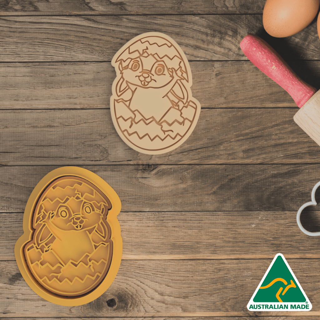 Bunny in the Egg Cookie Cutter and Embosser Stamp