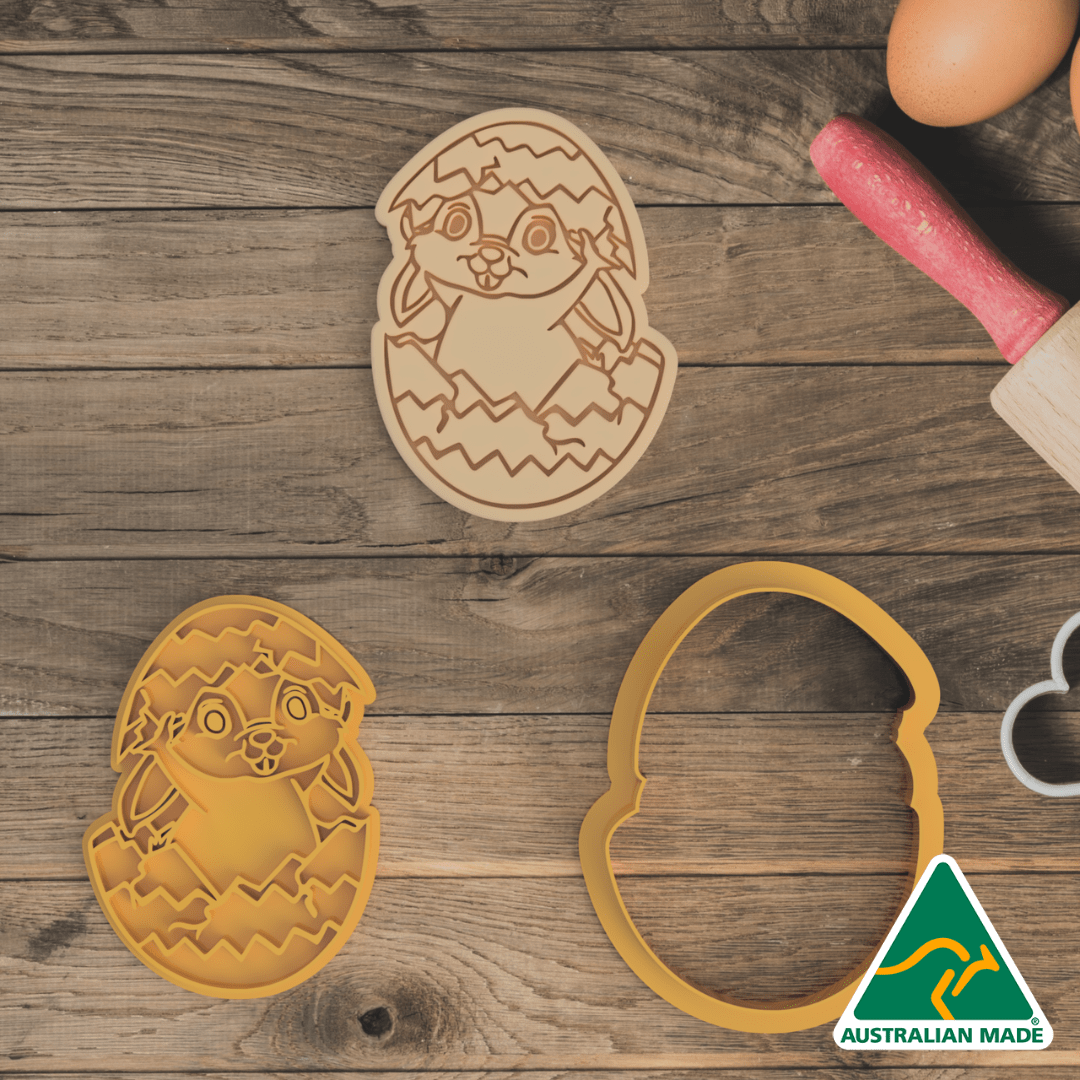 Bunny in the Egg Cookie Cutter and Embosser Stamp