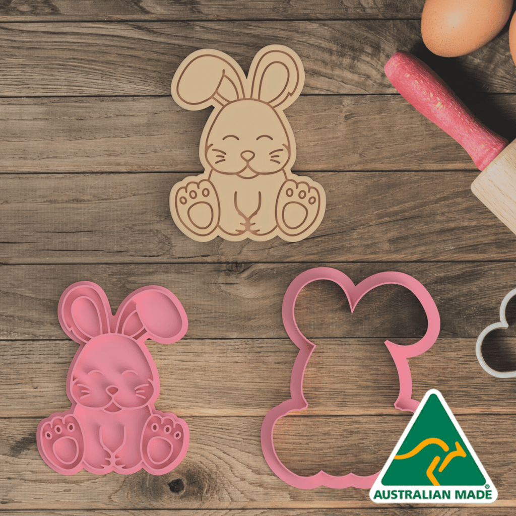 Cute Bunny Cookie Cutter and Embosser Stamp
