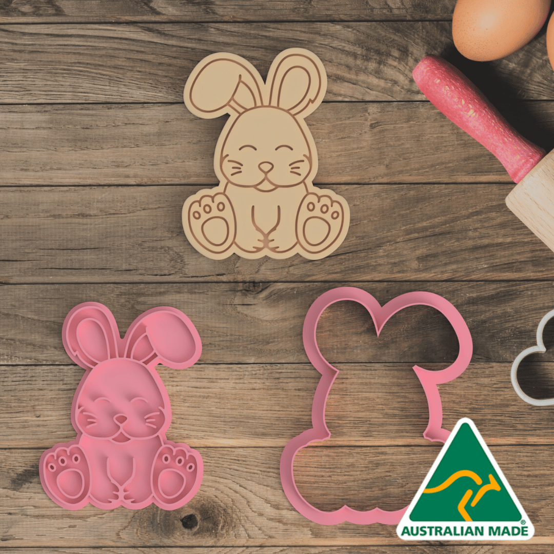 Cute Bunny Cookie Cutter and Embosser Stamp
