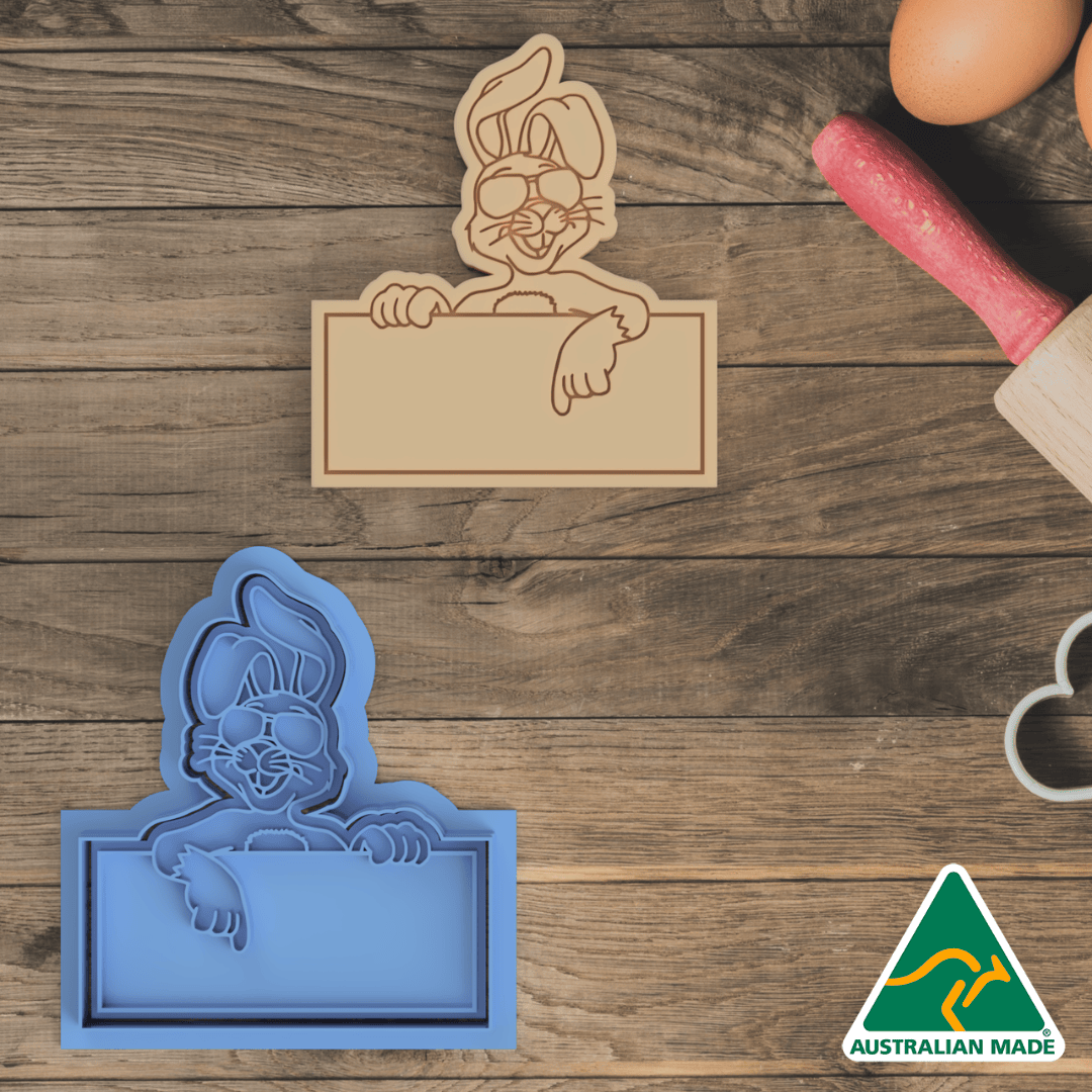 Cool Easter Name Plate Cookie Cutter And Embosser Stamp