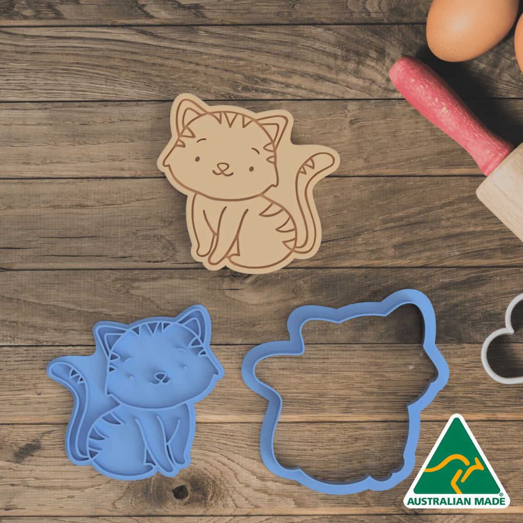 Cat Cookie Cutter and Embosser Stamp