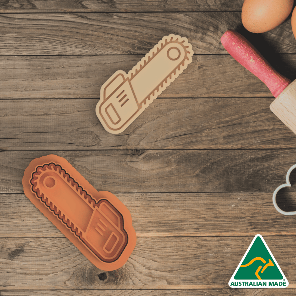Chainsaw Cookie Cutter and Embosser Stamp