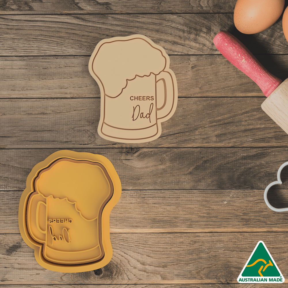 Cheers Dad Cookie Cutter and Embosser Stamp