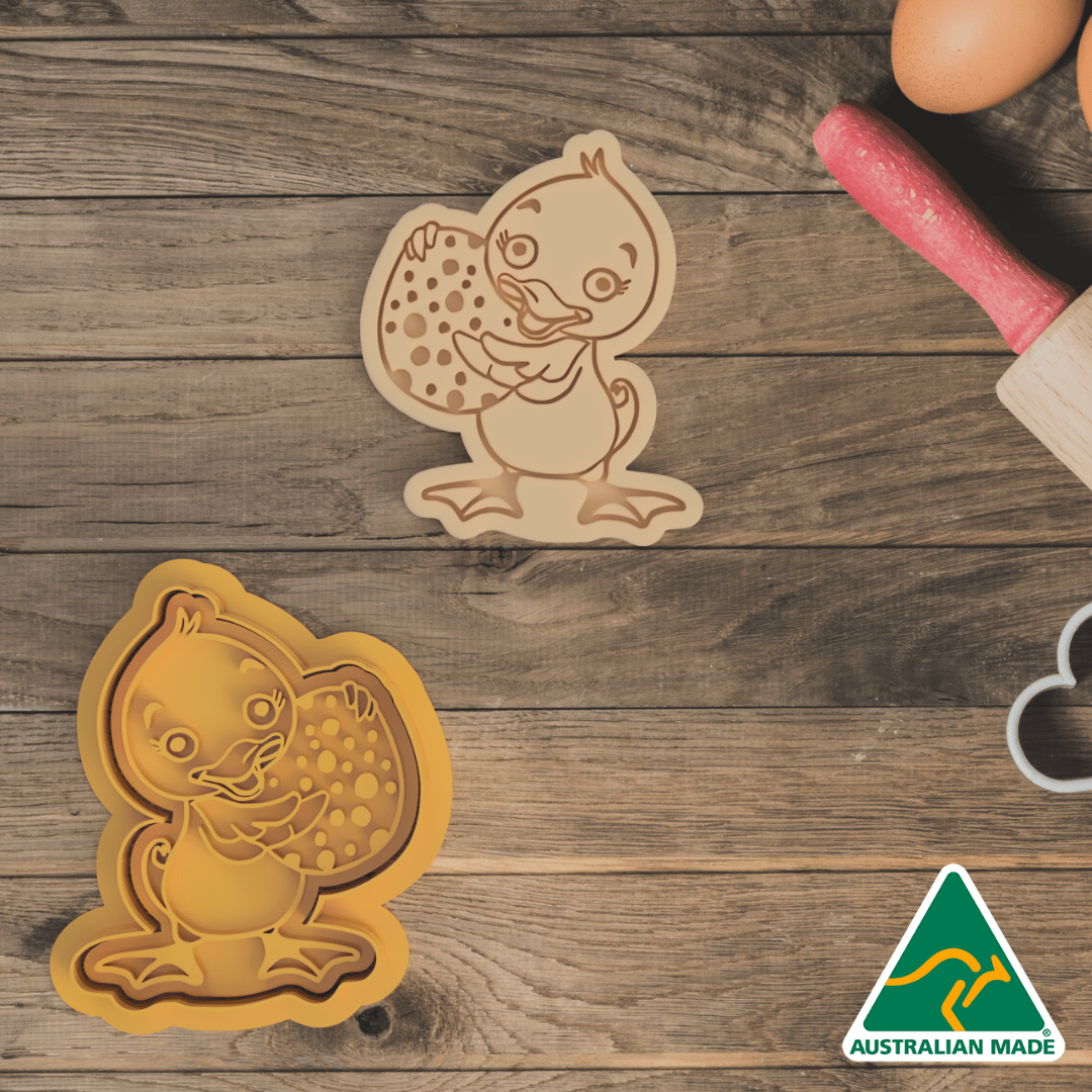 Chick Holding Egg Cookie Cutter and Embosser Stamp