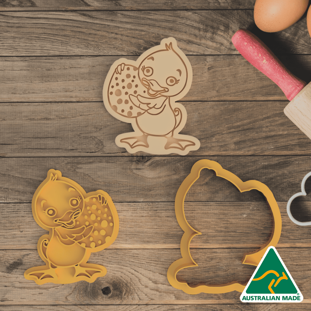 Chick Holding Egg Cookie Cutter and Embosser Stamp