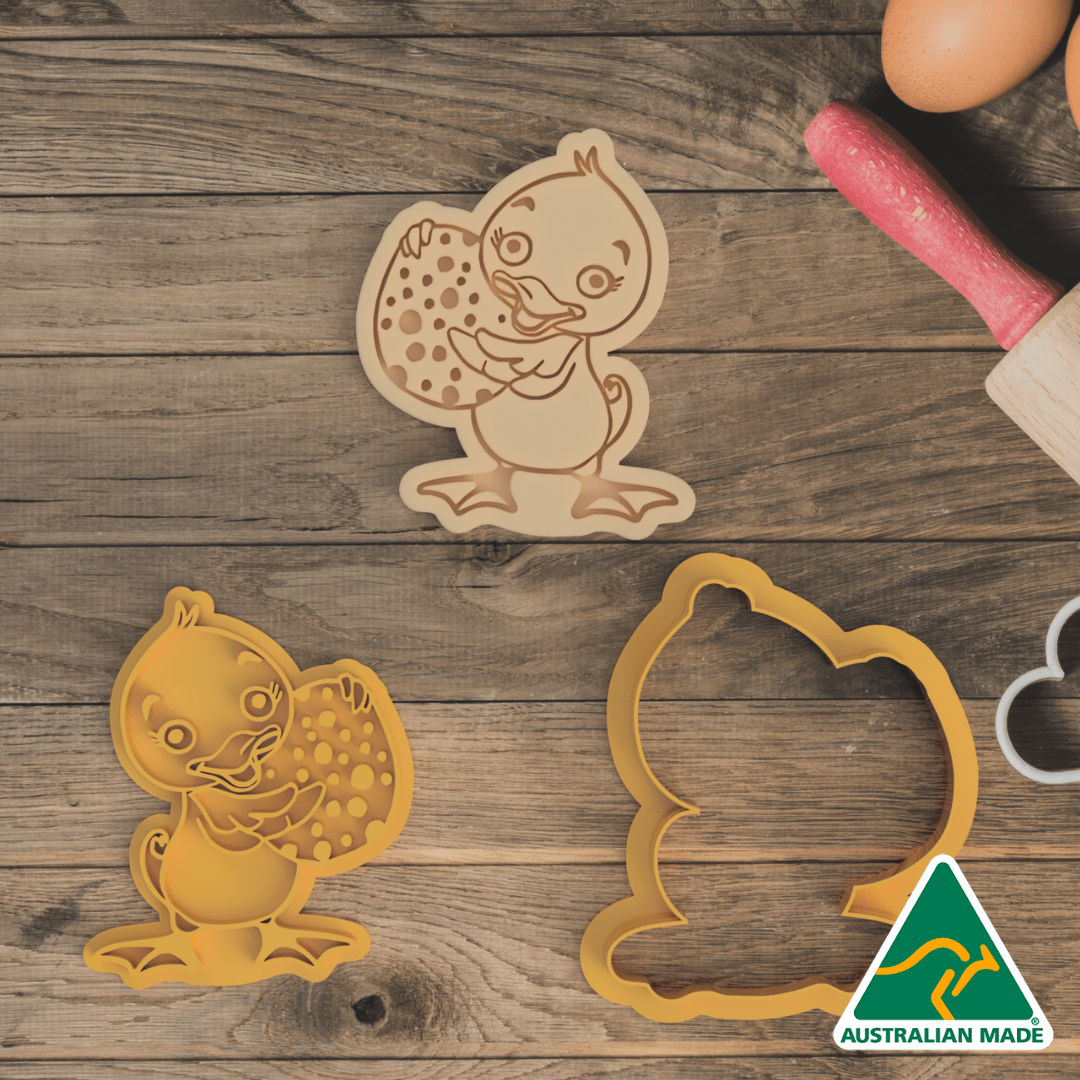 Chick Holding Egg Cookie Cutter and Embosser Stamp