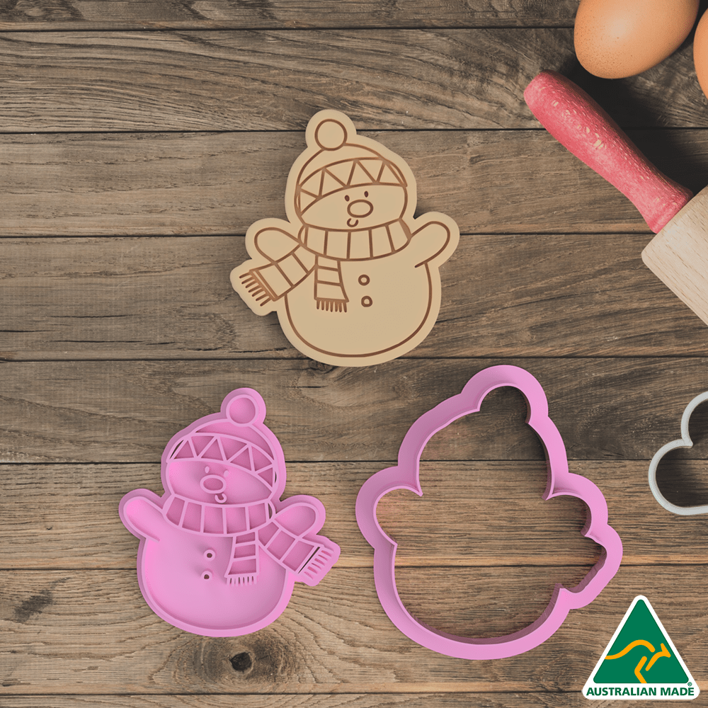 Christmas Snowman Cookie Cutter and Embosser Stamp