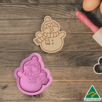 Christmas Snowman Cookie Cutter and Embosser Stamp