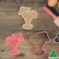 Cocktail with Umbrella Cookie Cutter and Embosser Stamp