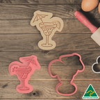 Cocktail with Umbrella Cookie Cutter and Embosser Stamp