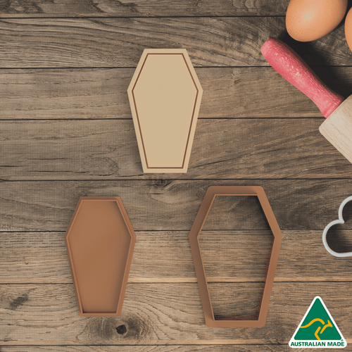 Basic Coffin Cookie Cutter And Embosser Stamp