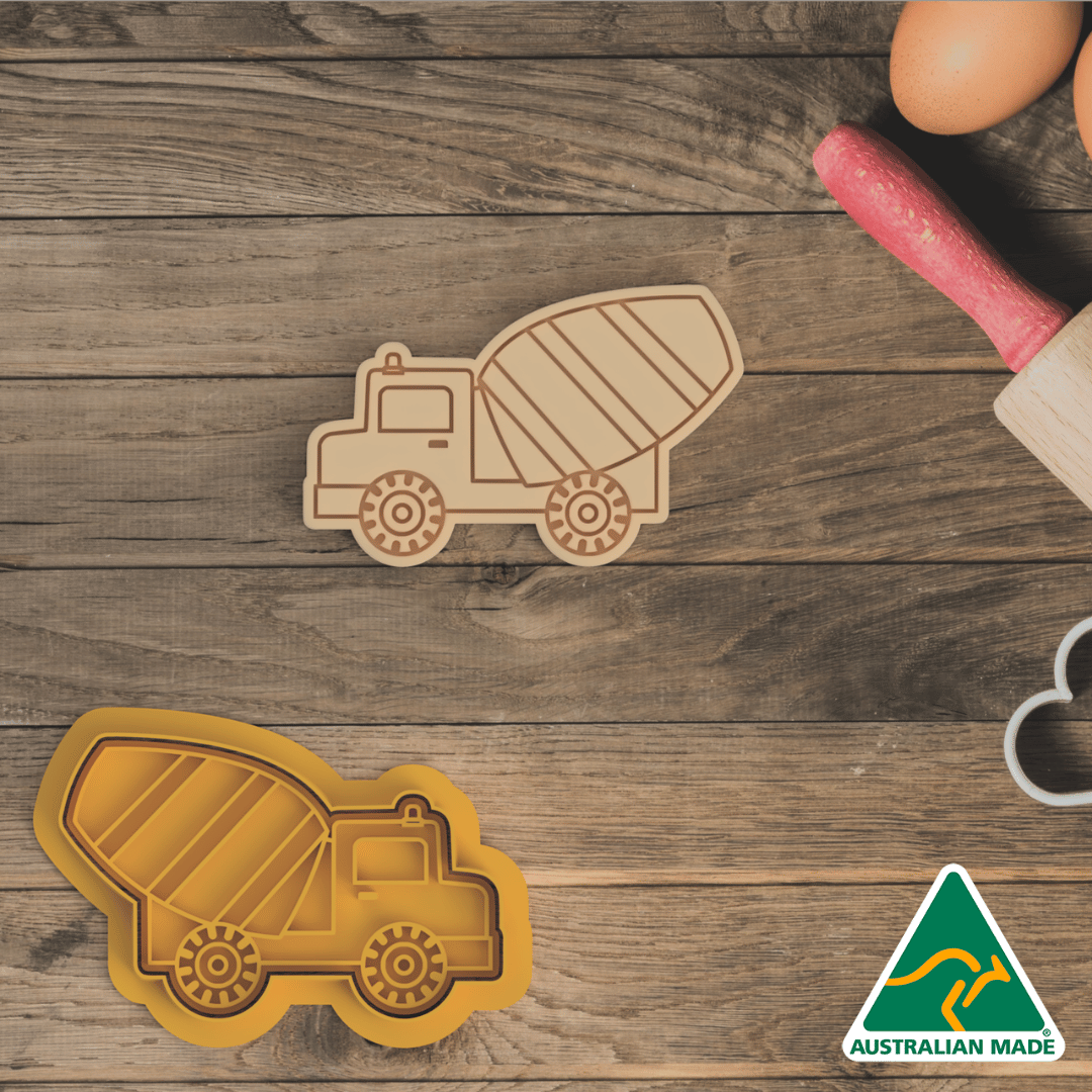 Concrete Truck Cookie Cutter and Embosser Stamp