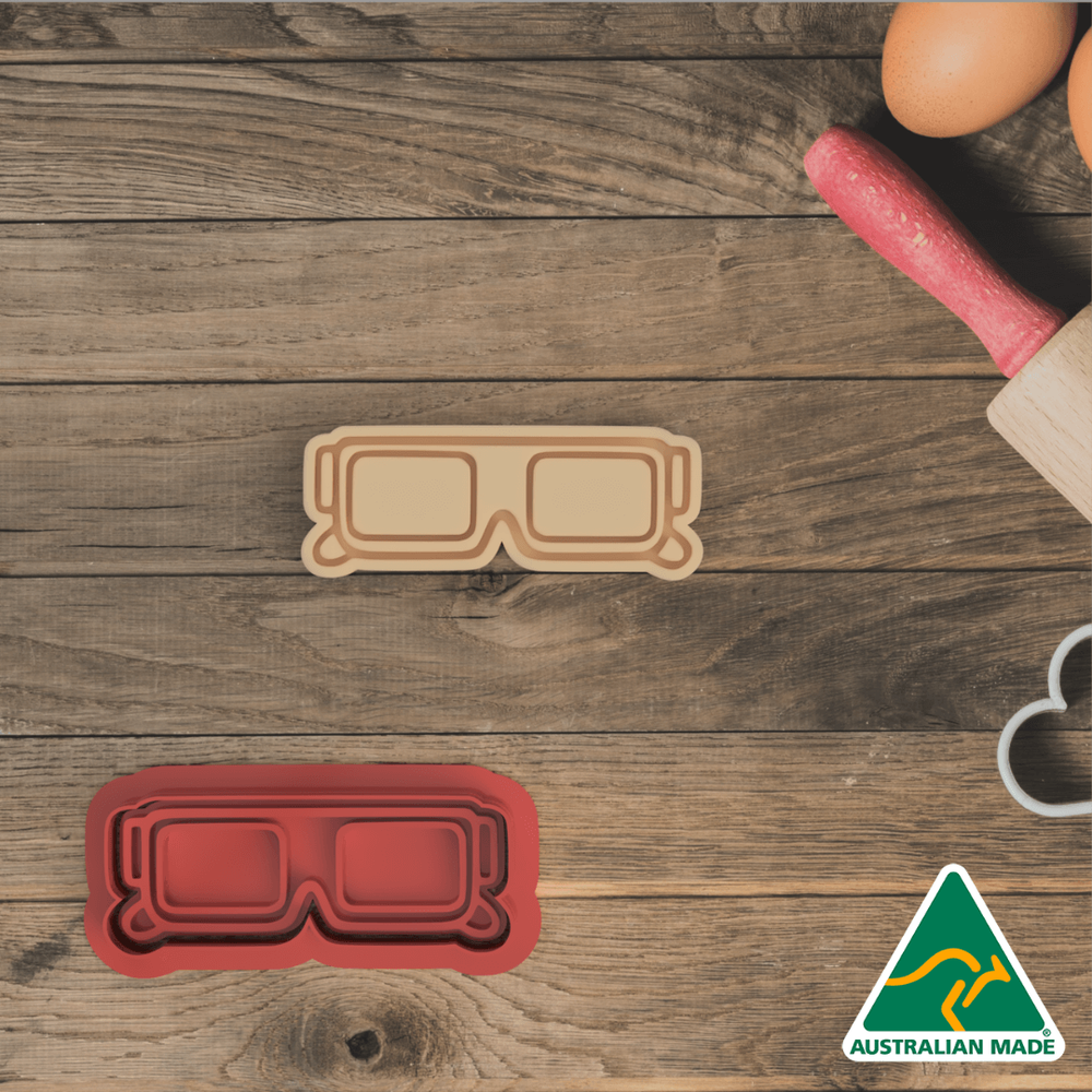 3D Movie Glasses Cookie Cutter and Embosser Stamp