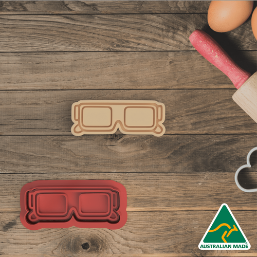 3D Movie Glasses Cookie Cutter and Embosser Stamp
