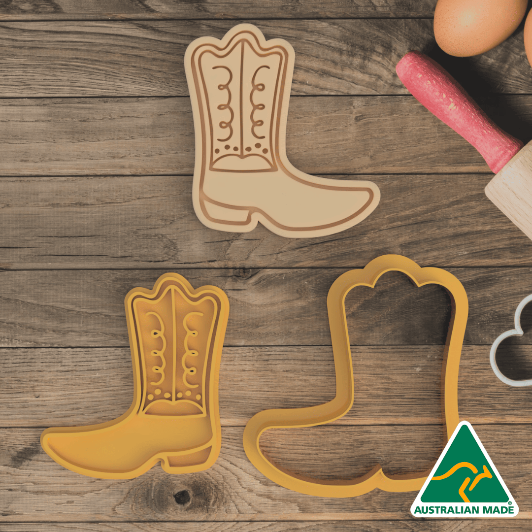 Cowboy Boot Cookie Cutter and Embosser Stamp