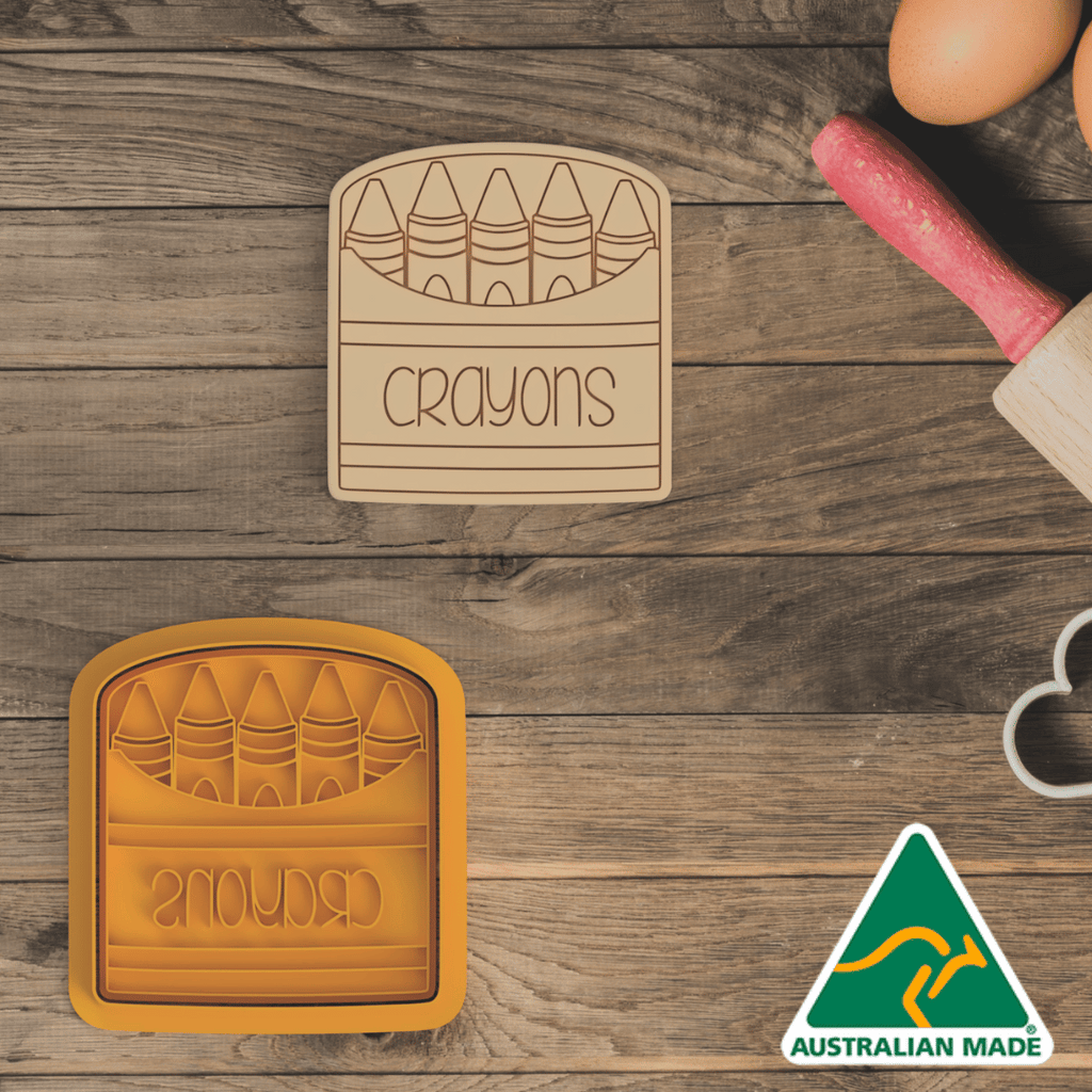 Pack Of Crayons Cookie Cutter and Embosser Stamp
