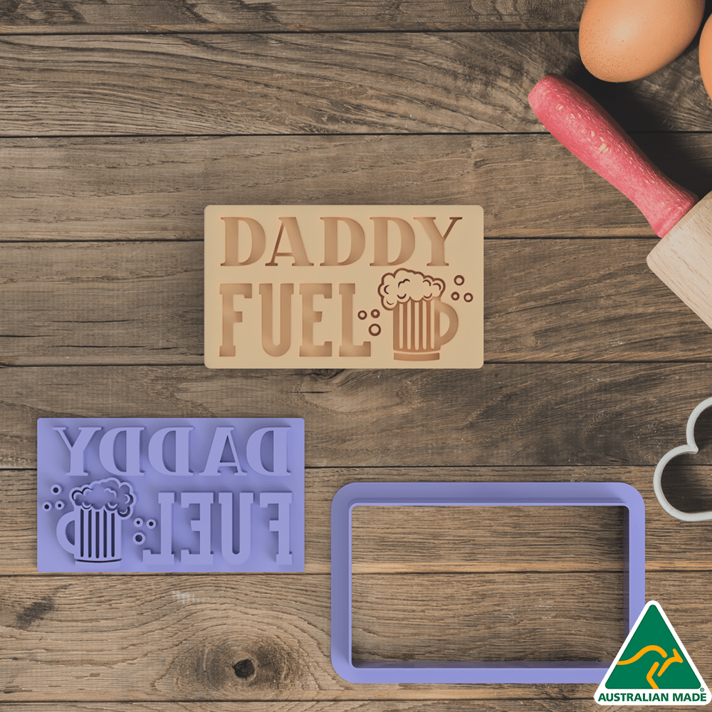 Daddy Fuel Cookie Cutter and Embosser Stamp