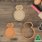 Diamond Ring Cookie Cutter And Embosser Stamp